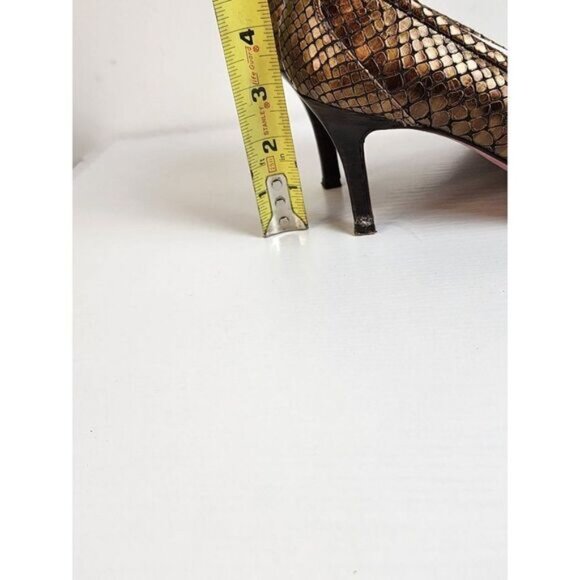 Delman Gold Snake Skin Design Vintage Shoes, Size 7.5 - Picture 6 of 8